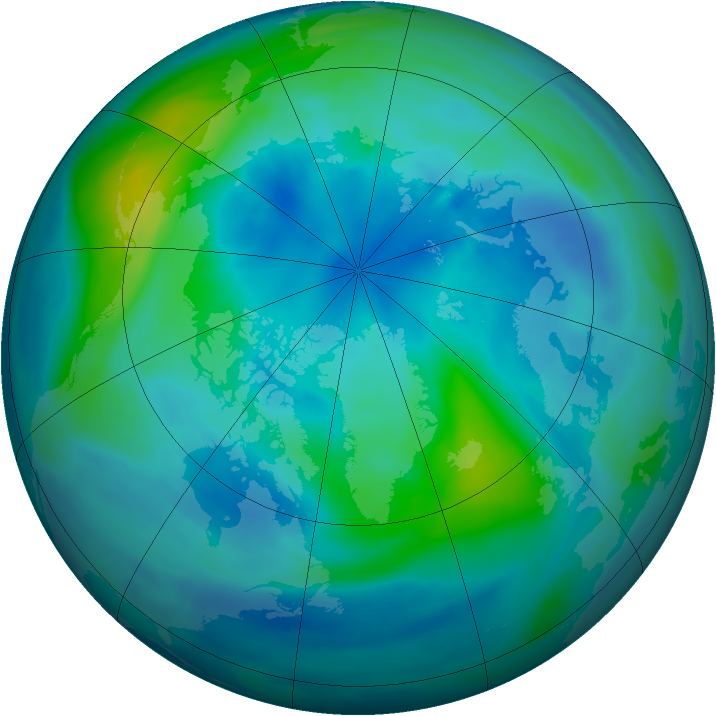 Arctic ozone map for 08 October 2005